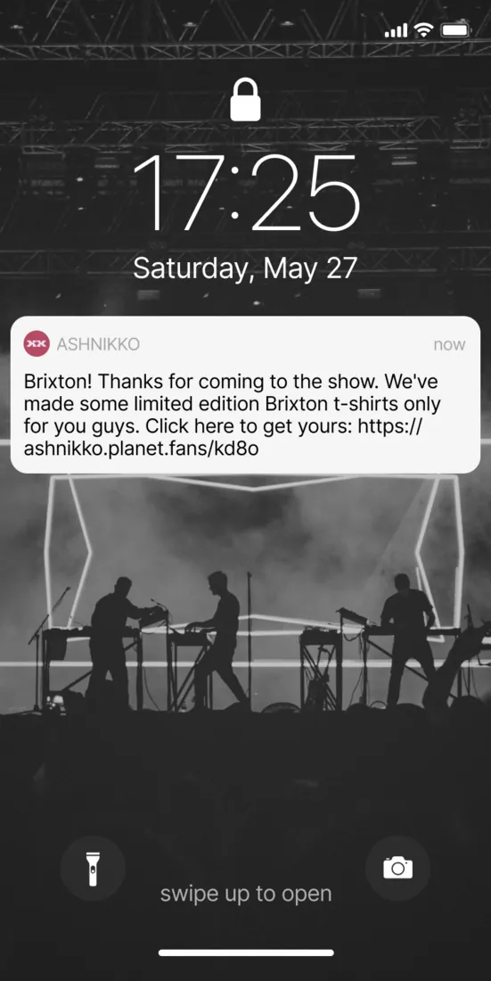 Post-show notification