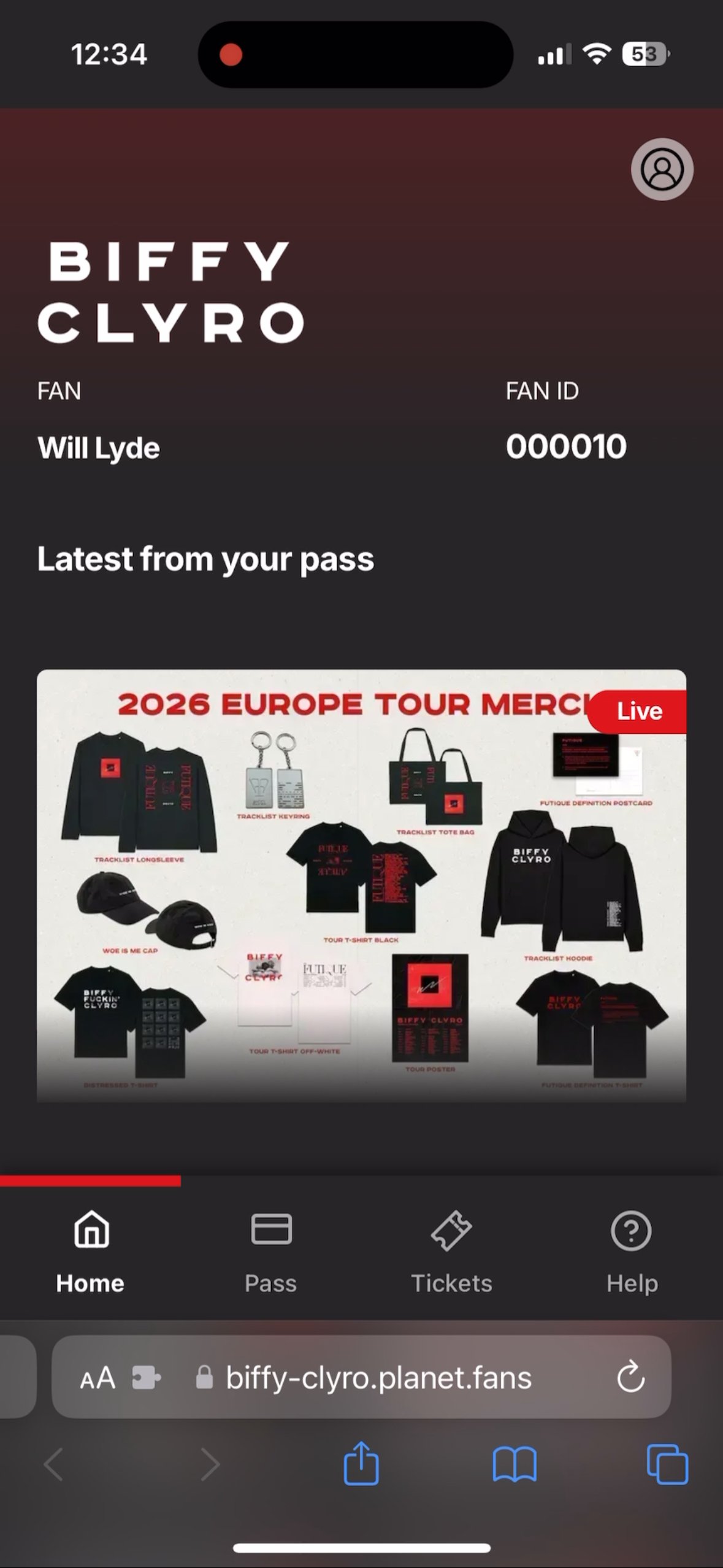 Biffy Clyro merch preview module