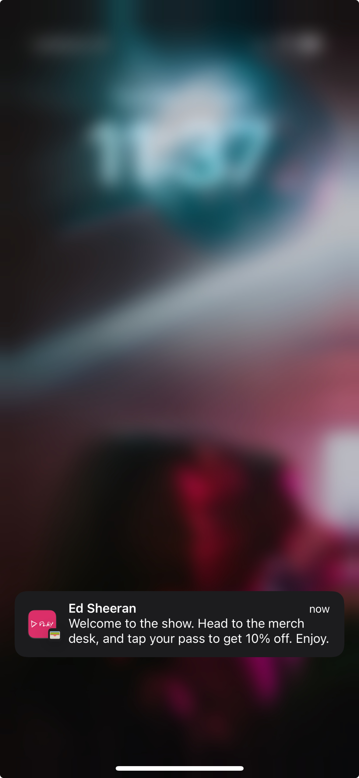 Ed Sheeran geo-triggered push with merch discount