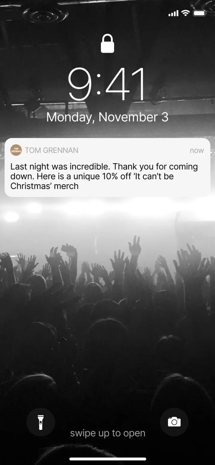 Pop-Up Pass post-event push