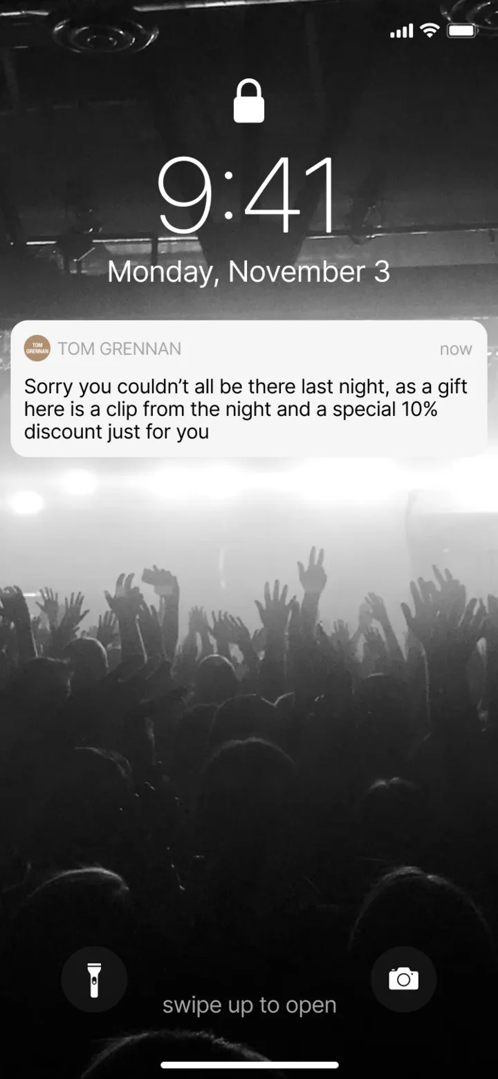 Pop-Up Pass post-event screen
